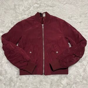 Women’s Size 4 (S) H&M OUTERWEAR Burgundy Bomber Jacket